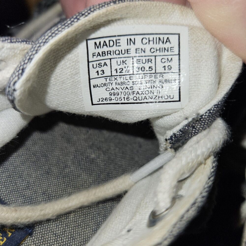 Polo Ralph Lauren Boys Youth Size 13 Gray White Canvas Boat Shoes Loafers Preppy - Picture 3 of 6